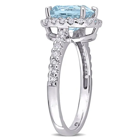 JMS always Rings Original Amour 10K White Gold 3 12 CT TGW Sky Blue Topaz and White Topaz Halo Ring JMS always Rings Original Amour 10K White Gold 3 12 CT TGW Sky Blue Topaz and White Topaz Halo Ring