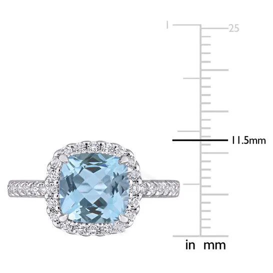 JMS always Rings Original Amour 10K White Gold 3 12 CT TGW Sky Blue Topaz and White Topaz Halo Ring JMS always Rings Original Amour 10K White Gold 3 12 CT TGW Sky Blue Topaz and White Topaz Halo Ring
