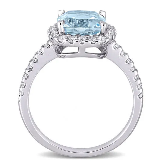 JMS always Rings Original Amour 10K White Gold 3 12 CT TGW Sky Blue Topaz and White Topaz Halo Ring JMS always Rings Original Amour 10K White Gold 3 12 CT TGW Sky Blue Topaz and White Topaz Halo Ring