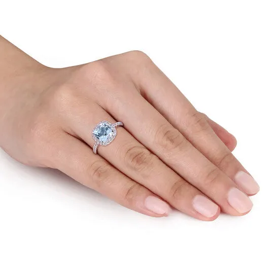 JMS always Rings Original Amour 10K White Gold 3 12 CT TGW Sky Blue Topaz and White Topaz Halo Ring JMS always Rings Original Amour 10K White Gold 3 12 CT TGW Sky Blue Topaz and White Topaz Halo Ring