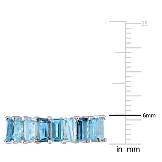 JMS always Rings Original Amour 2 12 CT TGW LondonBlue Topaz Swiss Blue Topaz and Sky Blue Topaz Baguette Ring in Sterling Silver JMS always Rings Original Amour 2 12 CT TGW LondonBlue Topaz Swiss Blue Topaz and Sky Blue Topaz Baguette Ring in Sterling Silver