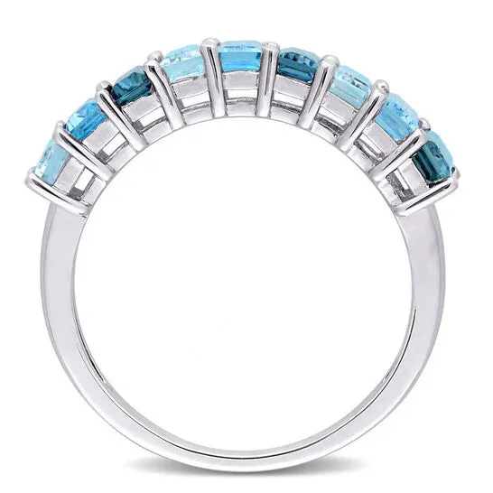 JMS always Rings Original Amour 2 12 CT TGW LondonBlue Topaz Swiss Blue Topaz and Sky Blue Topaz Baguette Ring in Sterling Silver JMS always Rings Original Amour 2 12 CT TGW LondonBlue Topaz Swiss Blue Topaz and Sky Blue Topaz Baguette Ring in Sterling Silver
