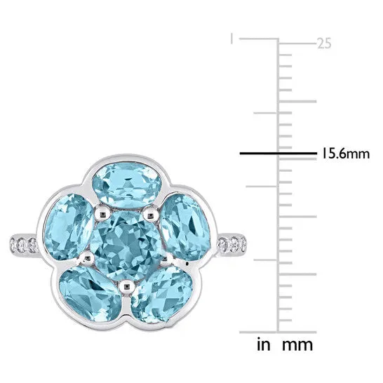 JMS always Rings Original Amour 3 13 CT TGW Blue Topaz Sky and Diamond Accent Floral Ring in Sterling Silver JMS always Rings Original Amour 3 13 CT TGW Blue Topaz Sky and Diamond Accent Floral Ring in Sterling Silver