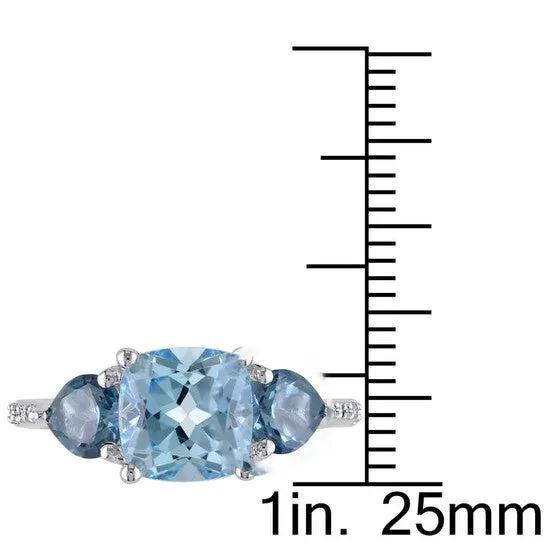 JMS always Rings Original Amour Silver 003 CT Diamond TW And 3 12 CT TGW Blue Topaz Sky Blue Topaz London Fashion Ring JMS always Rings Original Amour Silver 003 CT Diamond TW And 3 12 CT TGW Blue Topaz Sky Blue Topaz London Fashion Ring