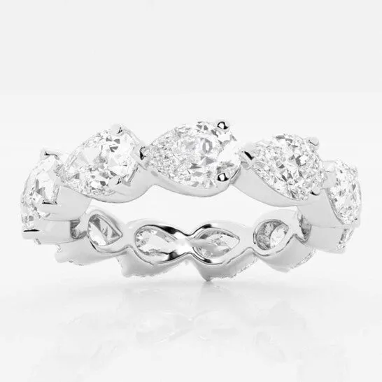 JMS always Rings Original Brilliant Diamond 14K White Gold 4 CTTW Floating Pear LAB GROWN Diamond Eternity Band GSI JMS always Rings Original Brilliant Diamond 14K White Gold 4 CTTW Floating Pear LAB GROWN Diamond Eternity Band GSI