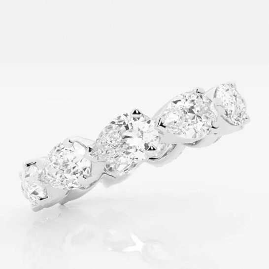 JMS always Rings Original Brilliant Diamond 14K White Gold 4 CTTW Floating Pear LAB GROWN Diamond Eternity Band GSI JMS always Rings Original Brilliant Diamond 14K White Gold 4 CTTW Floating Pear LAB GROWN Diamond Eternity Band GSI
