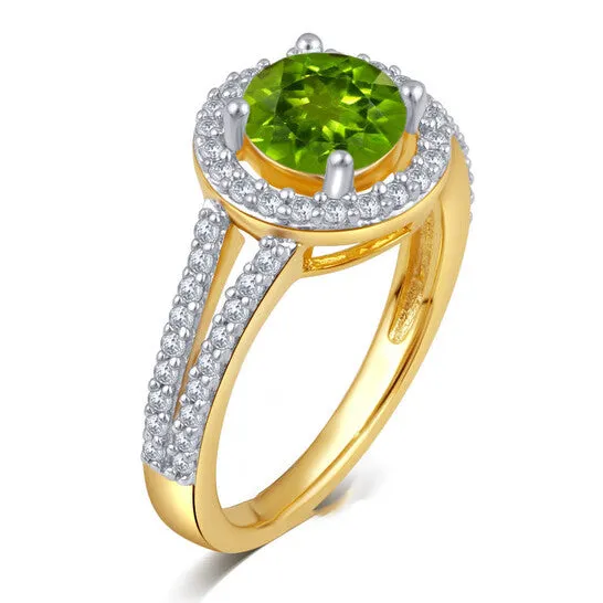 JMS always Rings Original DiamondMuse Created Peridot Gemstone Birthstone Sterling Silver Ring for Women JMS always Rings Original DiamondMuse Created Peridot Gemstone Birthstone Sterling Silver Ring for Women
