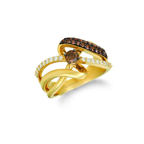 JMS always Rings Original Le Vian Chocolatier Ring Chocolate Diamonds Vanilla Diamonds set in 14K Honey Gold Ring Size 7 R5790DB JMS always Rings Original Le Vian Chocolatier Ring Chocolate Diamonds Vanilla Diamonds set in 14K Honey Gold Ring Size 7 R5790DB