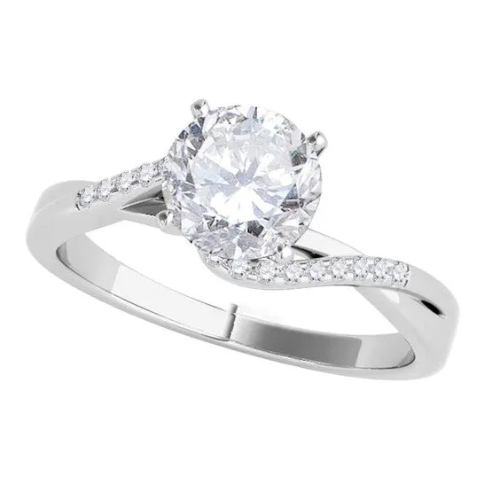 JMS always Rings Original Maulijewels 110 Carat White Diamond Solitaire Style Engagement Ring 18K Solid White Gold JMS always Rings Original Maulijewels 110 Carat White Diamond Solitaire Style Engagement Ring 18K Solid White Gold