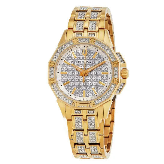 JMS always Watches Original Bulova Octava Quartz Crystal Silver Dial Ladies Watch 98L302 JMS always Watches Original Bulova Octava Quartz Crystal Silver Dial Ladies Watch 98L302