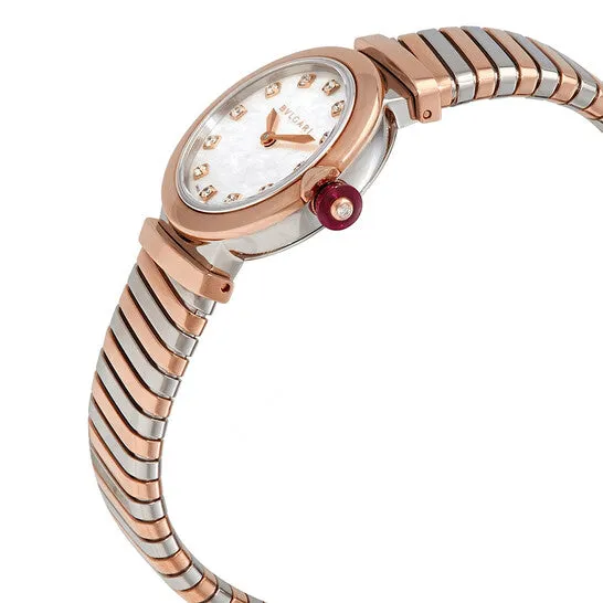 JMS always Watches Original Bvlgari LVCEA Tubogas Quartz Diamond White Mother of Pearl Dial Ladies Watch 102952 JMS always Watches Original Bvlgari LVCEA Tubogas Quartz Diamond White Mother of Pearl Dial Ladies Watch 102952