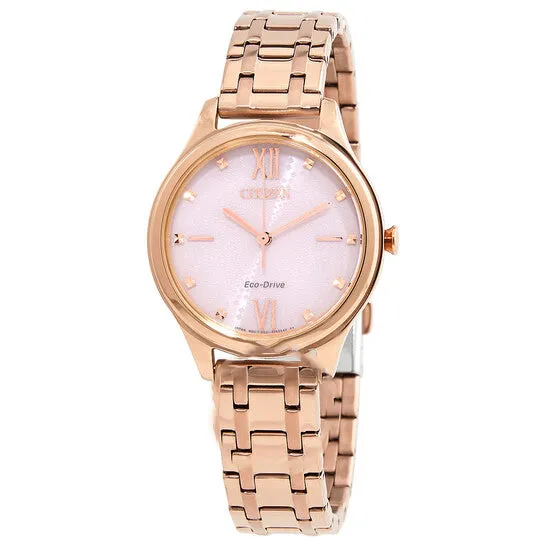 JMS always Watches Original Citizen EcoDrive Pink Dial Ladies Watch EM050375X JMS always Watches Original Citizen EcoDrive Pink Dial Ladies Watch EM050375X