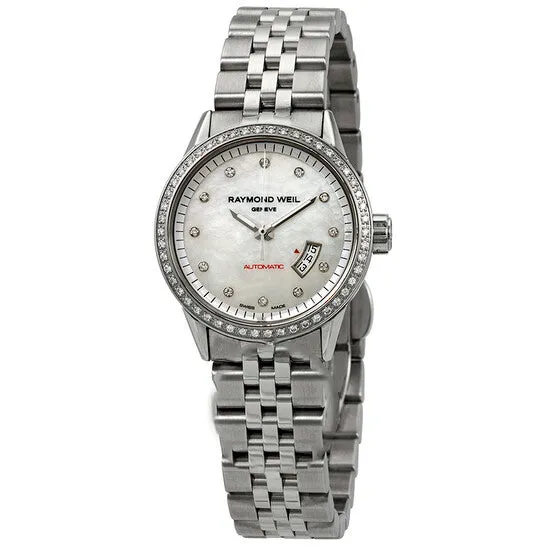 JMS always Watches Original Raymond Weil Freelancer Automatic Mother of Pearl Diamond Dial Ladies Watch 2430STS97081 JMS always Watches Original Raymond Weil Freelancer Automatic Mother of Pearl Diamond Dial Ladies Watch 2430STS97081
