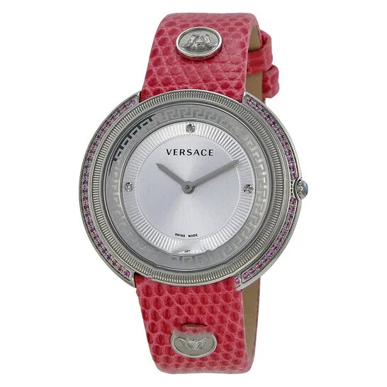 JMS always Watches Original Versace Thea Silver Dial Pink Lizard Ladies Watch VA7070013 JMS always Watches Original Versace Thea Silver Dial Pink Lizard Ladies Watch VA7070013