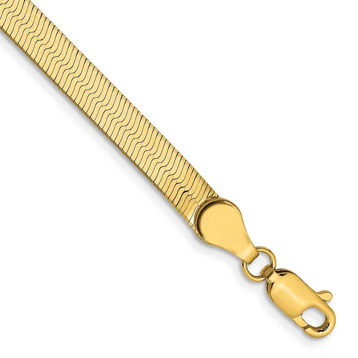 MDS Bracelets 14K Yellow Gold 7 inch 4mm Silky Herringbone with Lobster Clasp Bracelet MDS Bracelets 14K Yellow Gold 7 inch 4mm Silky Herringbone with Lobster Clasp Bracelet