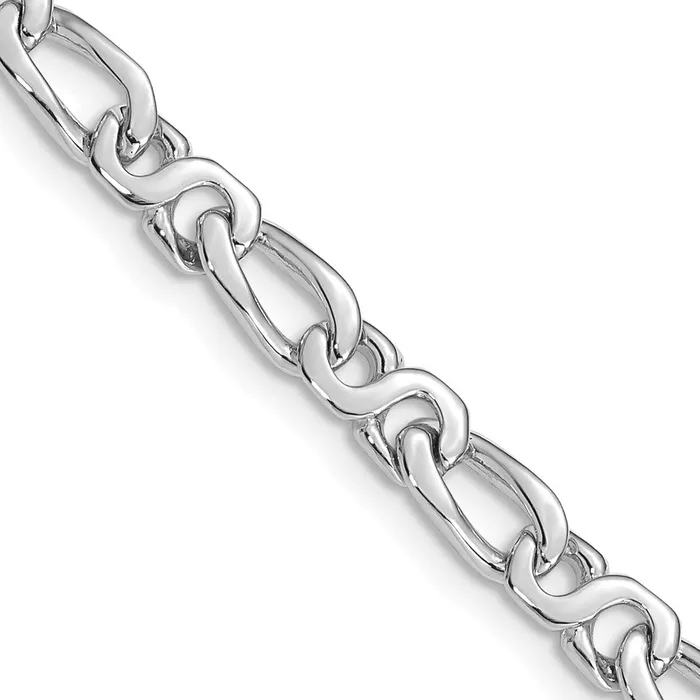 MDS Bracelets Solid 14K White Gold 8 inch 48mm Hand Polished Fancy Link with Fancy Lobster Clasp Bracelet MDS Bracelets Solid 14K White Gold 8 inch 48mm Hand Polished Fancy Link with Fancy Lobster Clasp Bracelet