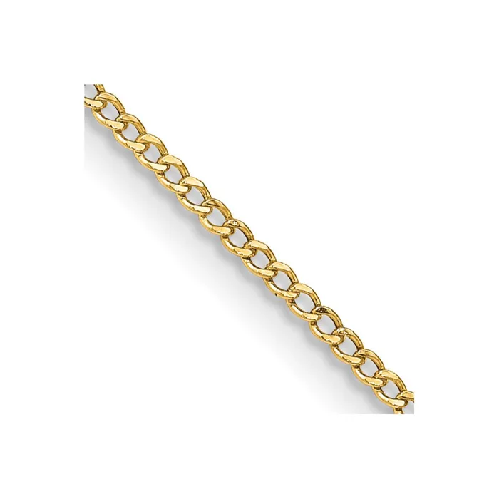 MDS Necklaces 14K Yellow Gold 185mm SemiSolid Curb Chain Necklace