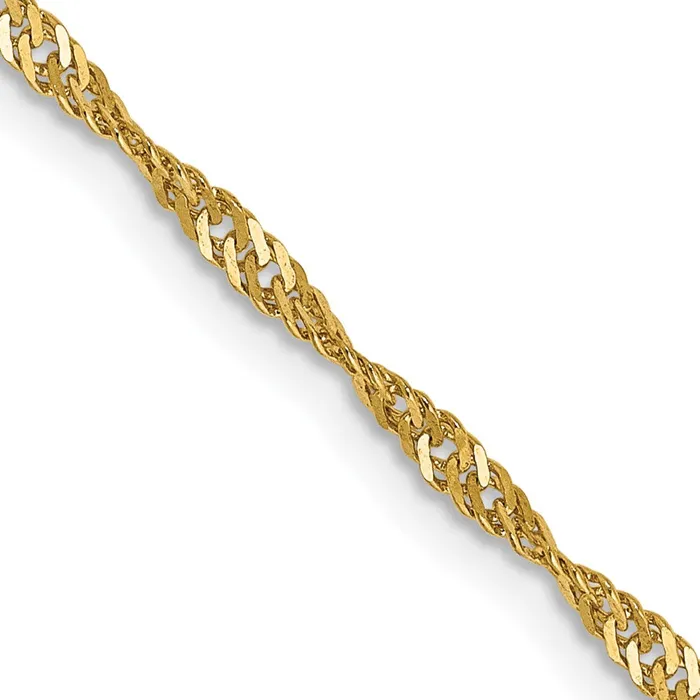 MDS Necklaces 14K Yellow Gold 16 inch 170mm Singapore with Lobster Clasp Chain Necklace MDS Necklaces 14K Yellow Gold 16 inch 170mm Singapore with Lobster Clasp Chain Necklace
