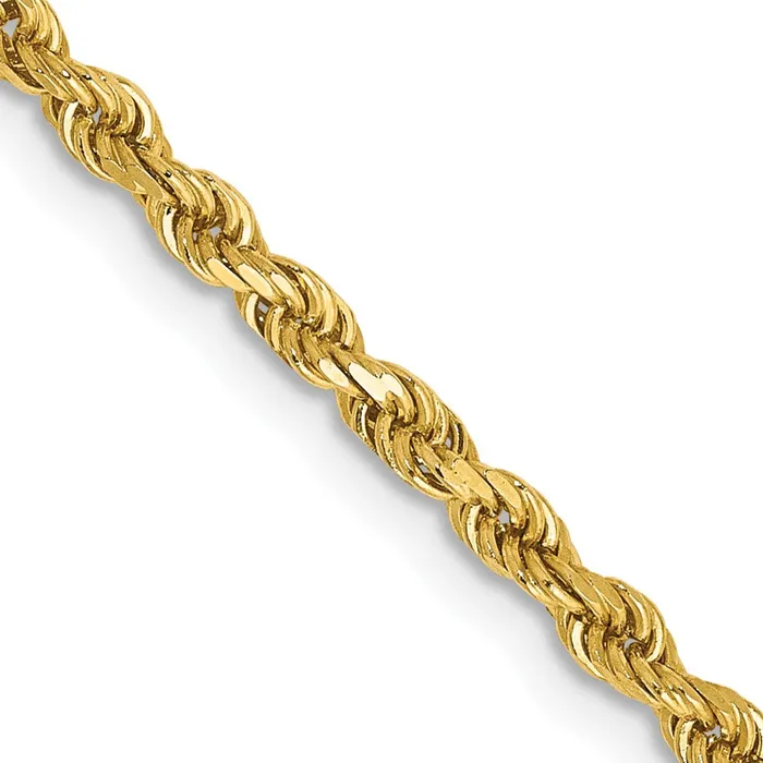 MDS Necklaces 14K Yellow Gold 16 inch 25mm Semi Solid Diamondcut Rope with Lobster Clasp Chain Necklace MDS Necklaces 14K Yellow Gold 16 inch 25mm Semi Solid Diamondcut Rope with Lobster Clasp Chain Necklace