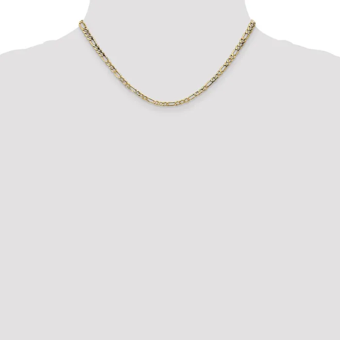 MDS Necklaces 14K Yellow Gold 16 inch 35mm SemiSolid Figaro with Lobster Clasp Chain Necklace MDS Necklaces 14K Yellow Gold 16 inch 35mm SemiSolid Figaro with Lobster Clasp Chain Necklace
