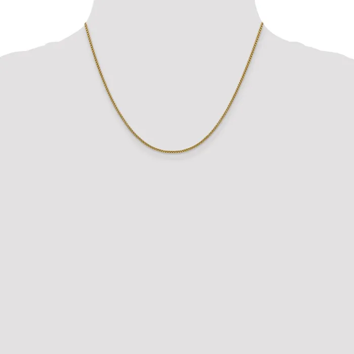 MDS Necklaces 14K Yellow Gold 18 inch 15mm SemiSolid Round Box with Lobster Clasp Chain Necklace MDS Necklaces 14K Yellow Gold 18 inch 15mm SemiSolid Round Box with Lobster Clasp Chain Necklace