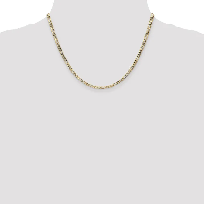 MDS Necklaces 14K Yellow Gold 18 inch 35mm SemiSolid Figaro with Lobster Clasp Chain Necklace MDS Necklaces 14K Yellow Gold 18 inch 35mm SemiSolid Figaro with Lobster Clasp Chain Necklace
