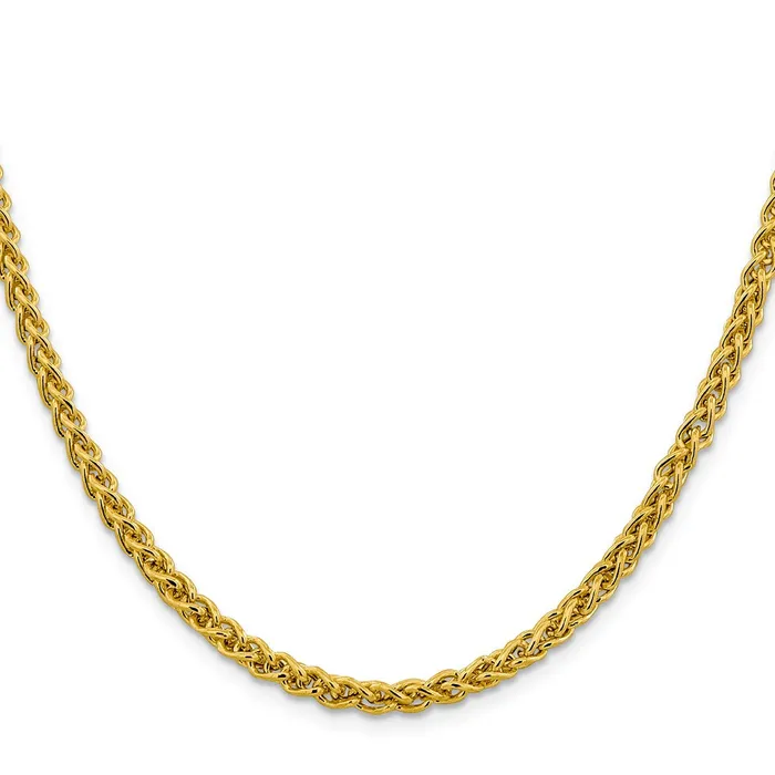 MDS Necklaces 14K Yellow Gold 18 inch 415mm SemiSolid Wheat with Lobster Clasp Chain Necklace MDS Necklaces 14K Yellow Gold 18 inch 415mm SemiSolid Wheat with Lobster Clasp Chain Necklace