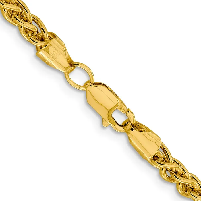 MDS Necklaces 14K Yellow Gold 18 inch 415mm SemiSolid Wheat with Lobster Clasp Chain Necklace MDS Necklaces 14K Yellow Gold 18 inch 415mm SemiSolid Wheat with Lobster Clasp Chain Necklace