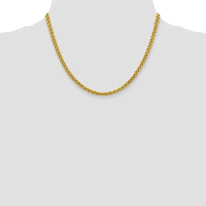 MDS Necklaces 14K Yellow Gold 18 inch 415mm SemiSolid Wheat with Lobster Clasp Chain Necklace MDS Necklaces 14K Yellow Gold 18 inch 415mm SemiSolid Wheat with Lobster Clasp Chain Necklace
