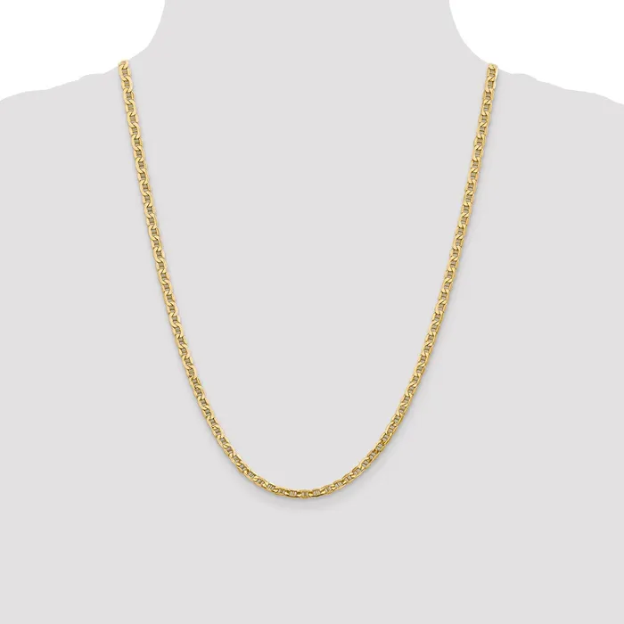 MDS Necklaces 14K Yellow Gold 24 inch 4mm SemiSolid Anchor with Lobster Clasp Chain Necklace MDS Necklaces 14K Yellow Gold 24 inch 4mm SemiSolid Anchor with Lobster Clasp Chain Necklace