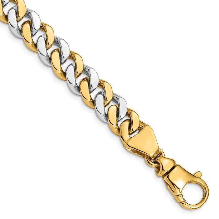 MDS Necklaces Solid 14K Twotone Gold 20 inch 10mm Hand Polished Fancy Link with Fancy Lobster Clasp Chain Necklace MDS Necklaces Solid 14K Twotone Gold 20 inch 10mm Hand Polished Fancy Link with Fancy Lobster Clasp Chain Necklace