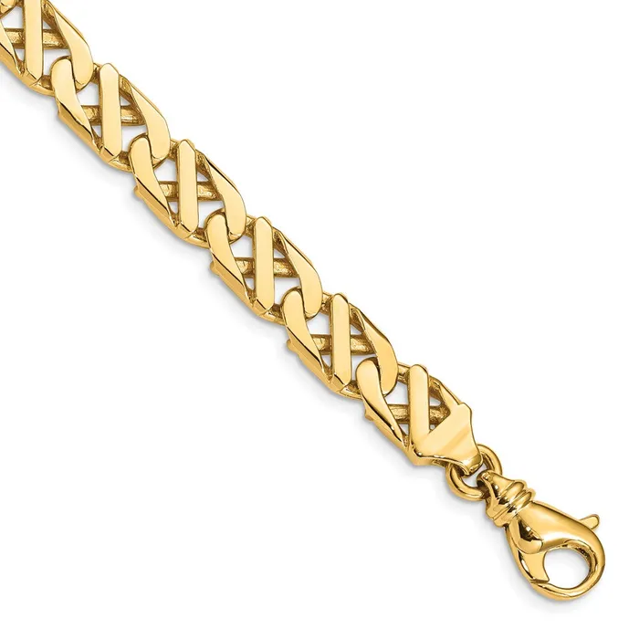 MDS Necklaces Solid 14K Yellow Gold 24 inch 79mm Hand Polished Fancy Link with Fancy Lobster Clasp Chain Necklace MDS Necklaces Solid 14K Yellow Gold 24 inch 79mm Hand Polished Fancy Link with Fancy Lobster Clasp Chain Necklace