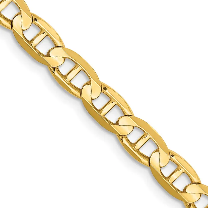 MDS Solid 14K Yellow Gold 16 inch 45mm Concave Anchor with Lobster Clasp Chain Necklace Necklaces