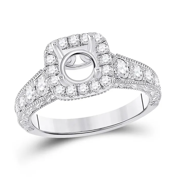 Mount18k White Gold Round Diamond 1 Ct Rd Center Halo Bridal Semi Ring 78 Ctw gndatlanta Rings Mount18k White Gold Round Diamond 1 Ct Rd Center Halo Bridal Semi Ring 78 Ctw gndatlanta Rings