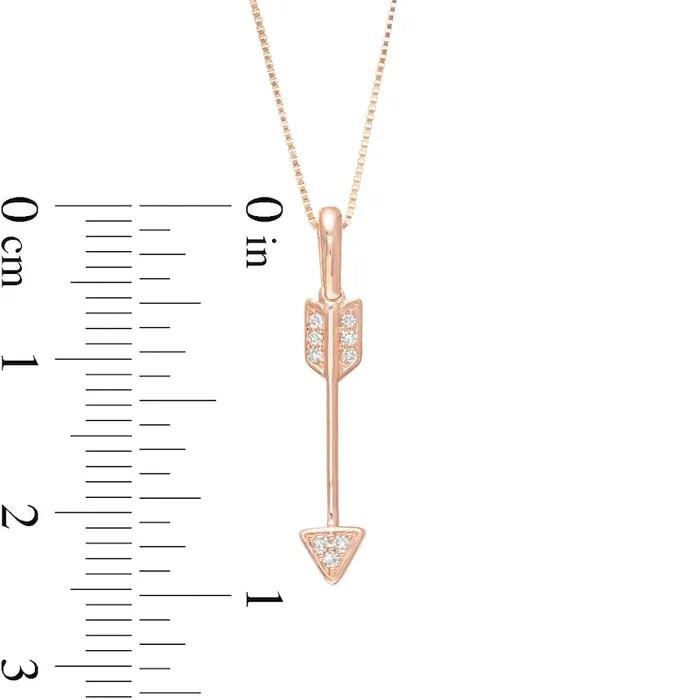 Natural Diamond Accent Linear Arrow Pendant in 10K Rose Gold Goldia Necklaces Natural Diamond Accent Linear Arrow Pendant in 10K Rose Gold Goldia Necklaces