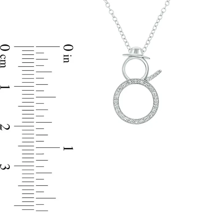 Natural Diamond Accent Snowman Pendant in Sterling Silver Goldia Necklaces Natural Diamond Accent Snowman Pendant in Sterling Silver Goldia Necklaces
