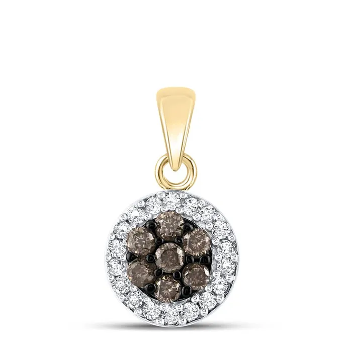 Necklaces 10k Yellow Gold Brown Diamond Cluster Pendant 38 Cttw gndatlanta Necklaces 10k Yellow Gold Brown Diamond Cluster Pendant 38 Cttw gndatlanta