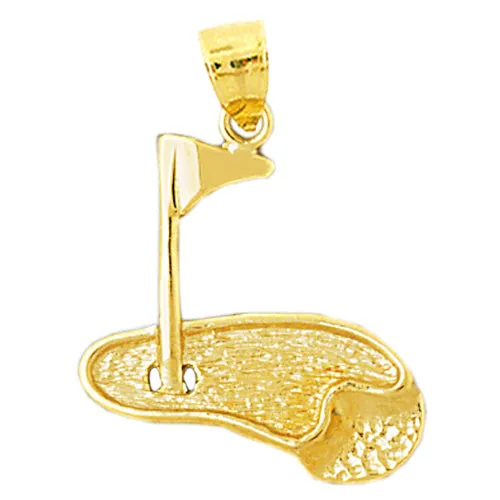 Necklaces 14K Gold Golf Putting Green Pendant Goldia