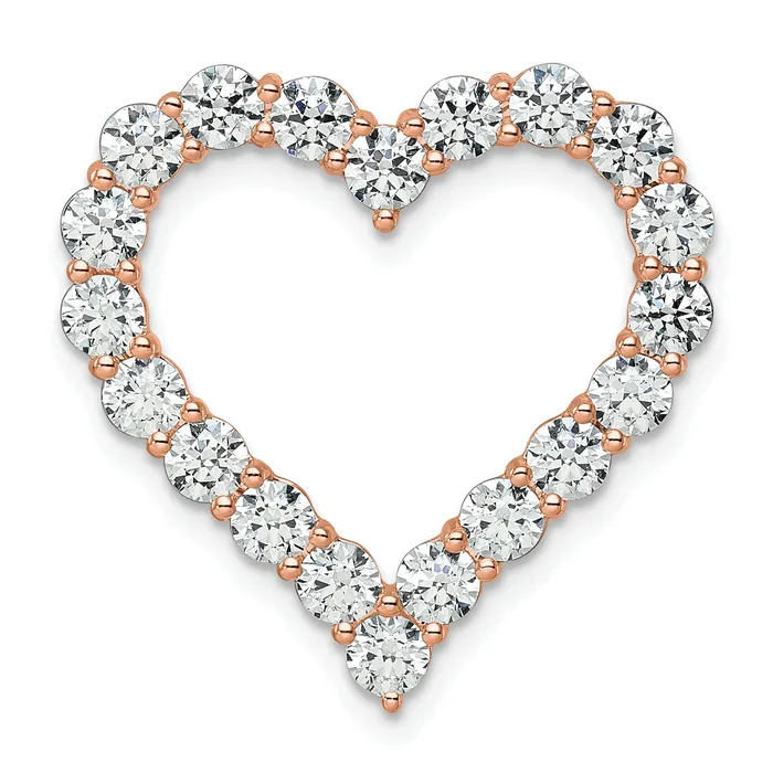 Necklaces 14k Rose Gold 3 Ct Lab Grown Diamond VSSI G Heart Chain Slide Pendant Goldia Necklaces 14k Rose Gold 3 Ct Lab Grown Diamond VSSI G Heart Chain Slide Pendant Goldia