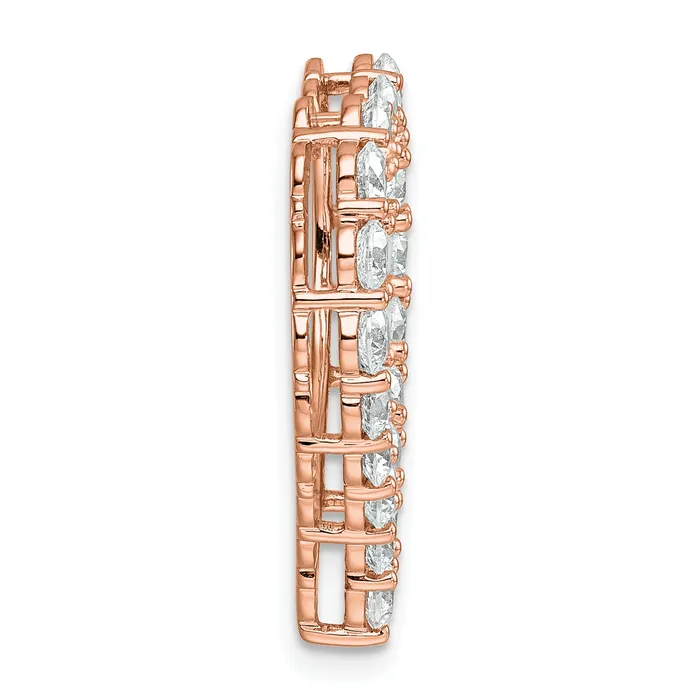 Necklaces 14k Rose Gold 3 Ct Lab Grown Diamond VSSI G Heart Chain Slide Pendant Goldia