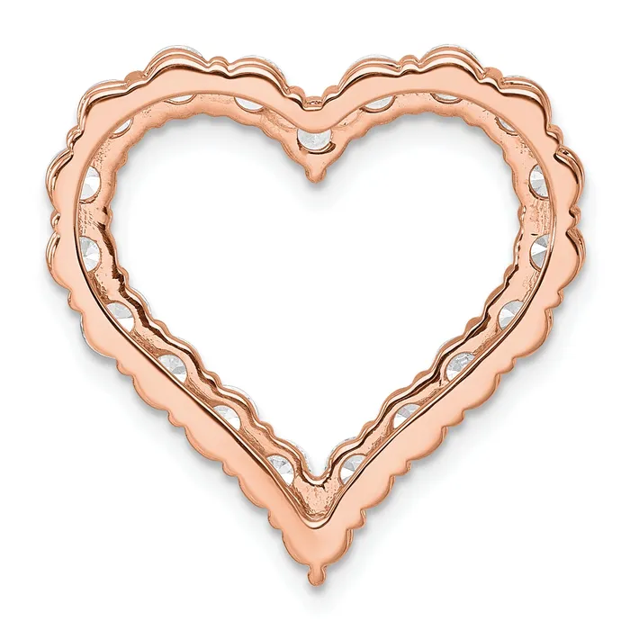 Necklaces 14k Rose Gold 3 Ct Lab Grown Diamond VSSI G Heart Chain Slide Pendant Goldia