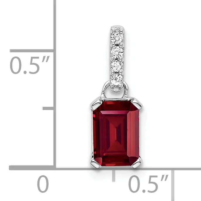 Necklaces 14k White Gold 120 Ct Lab Grown Diamond VSSI G and Lab Created Ruby Pendant Goldia
