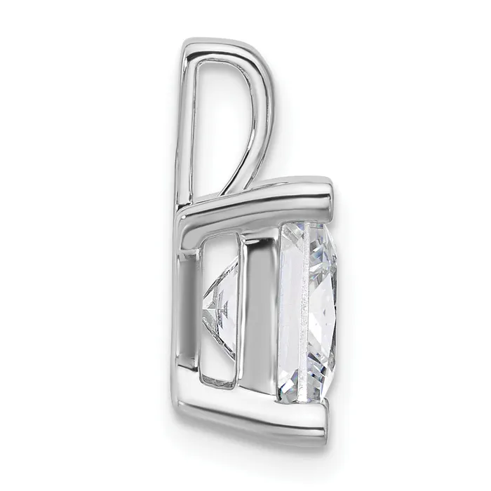 Necklaces 14k White Gold 5 Ct Lab Grown Diamond VSSI G Princess Four Prong Pendant Goldia
