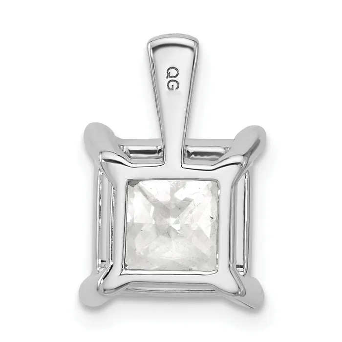 Necklaces 14k White Gold 5 Ct Lab Grown Diamond VSSI G Princess Four Prong Pendant Goldia