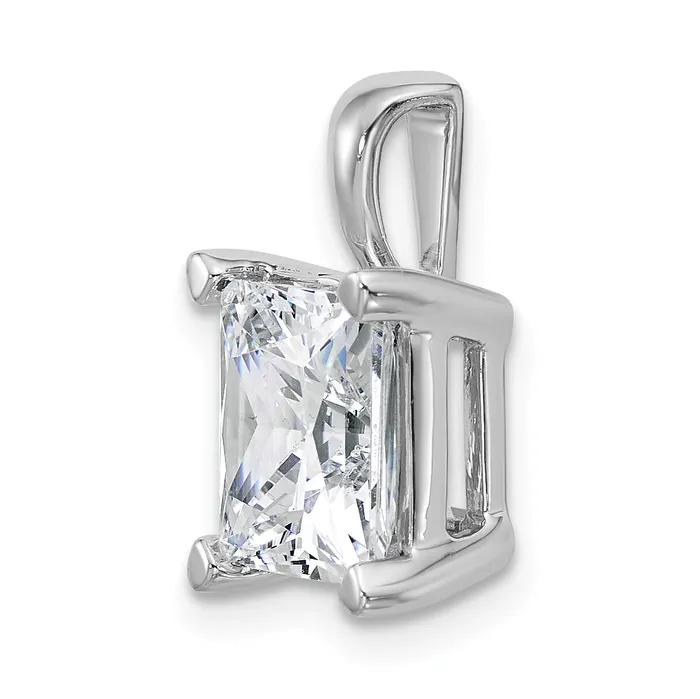Necklaces 14k White Gold 5 Ct Lab Grown Diamond VSSI G Princess Four Prong Pendant Goldia