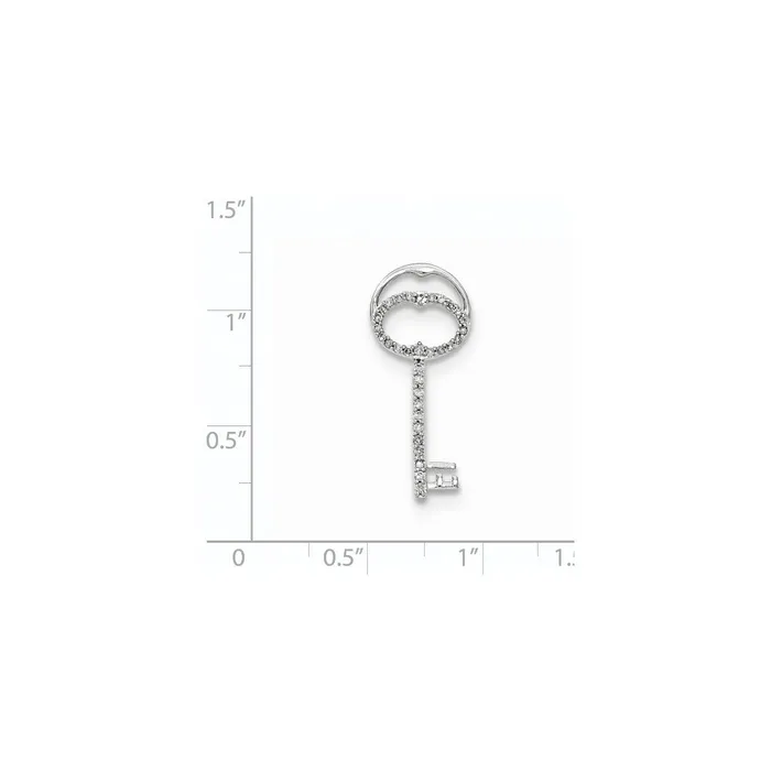 Necklaces 14k White Gold Real Diamond Key Chain Slide Goldia