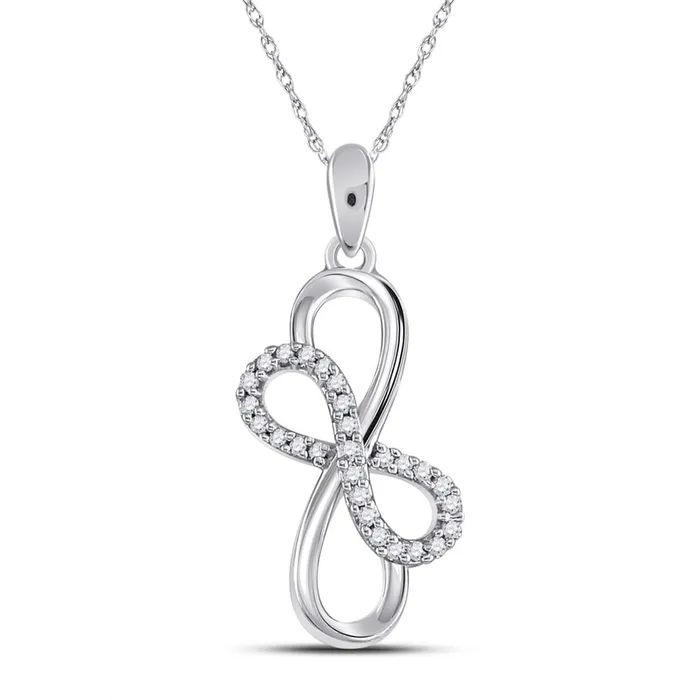 Necklaces 14k White Gold Round Diamond Linked Double Infinity Pendant 16 Cttw gndatlanta Necklaces 14k White Gold Round Diamond Linked Double Infinity Pendant 16 Cttw gndatlanta