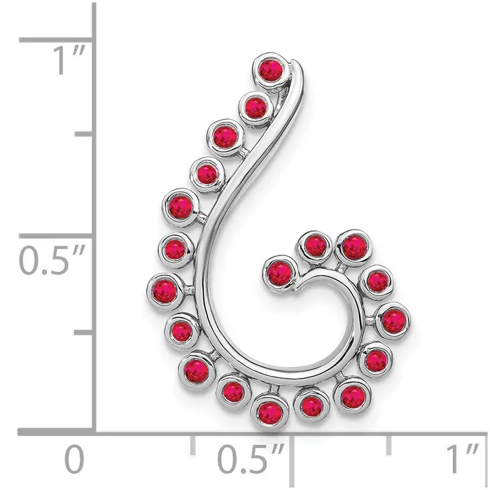 Necklaces 14k White Gold Ruby Swirl Chain Slide Goldia