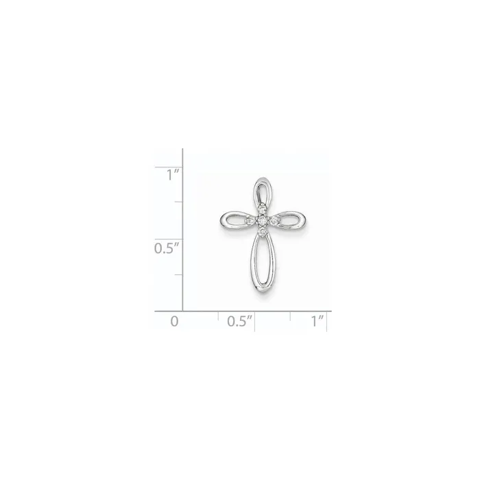 Necklaces 14K White Gold u0026 Real Diamond Cross Pendant Slide Pendant Goldia