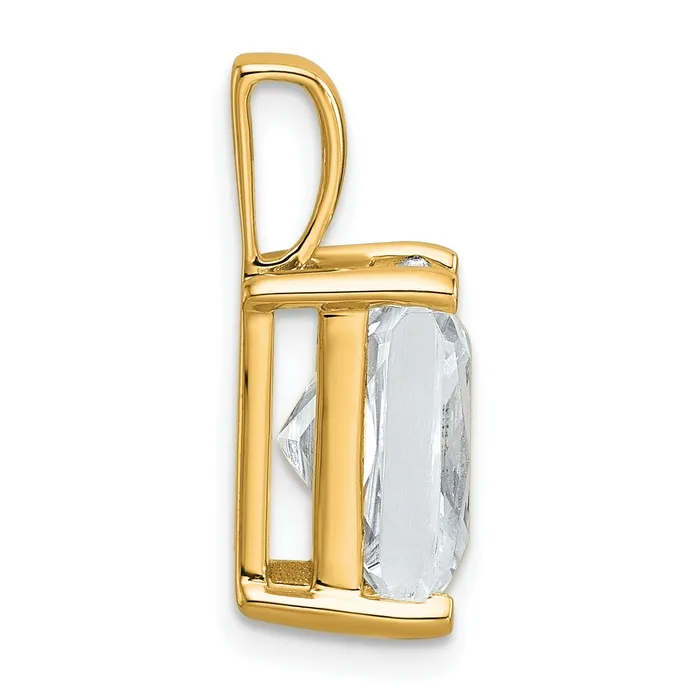 Necklaces 14k Yellow Gold 5 Ct Lab Grown Diamond VSSI G Radiant Four Prong Pendant Goldia